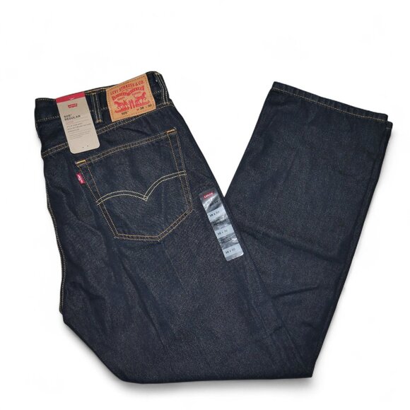 Levis 505 Men's Size 38x30 Jeans Regular Fit Straight Leg Dark Rinse Denim NWT - Picture 10 of 10
